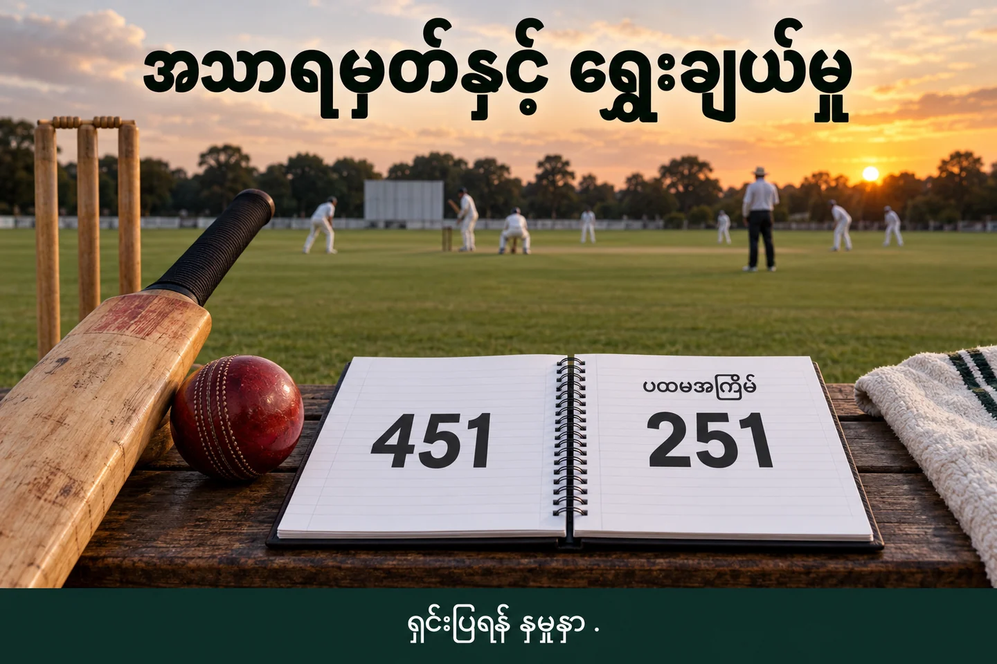 ခရစ်ကက်ကွင်းနှင့် innings နှစ်ဖက်၏ စုစုပေါင်းကို နှိုင်းထားသည့် သရုပ်ဖော်ပုံ